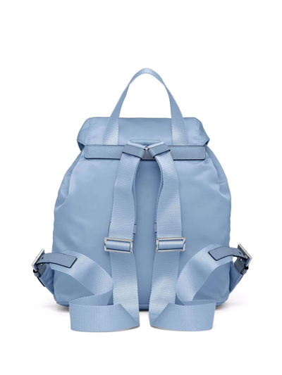 Shop Prada Small Logo-plaque Backpack In Blue