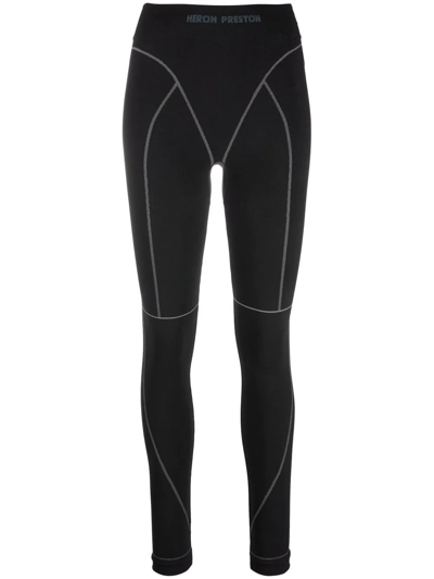 Shop Heron Preston Logo-waistband High Waisted Leggings In Black