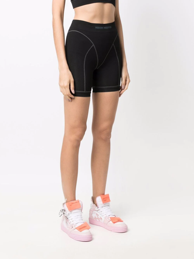 Shop Heron Preston Logo-waistband Cycling Shorts In Black