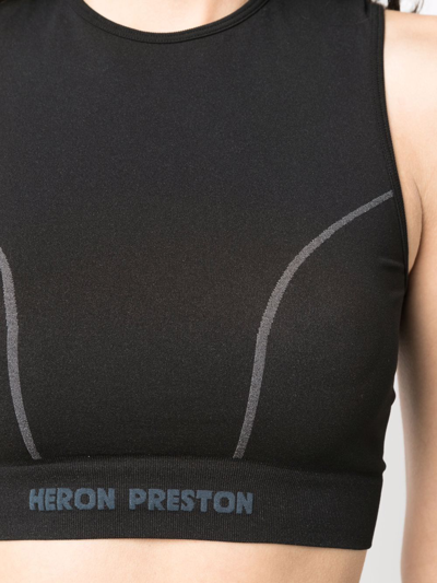 Shop Heron Preston Logo-underband Cropped Top In Black