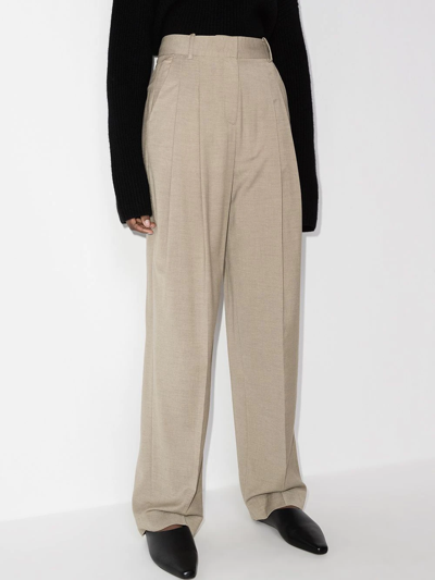 The Frankie Shop Gelso High-rise Tailored Trousers In Neutrals