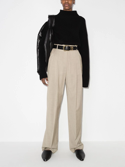 Shop The Frankie Shop Gelso High-rise Tailored Trousers In Neutrals