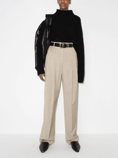 The Frankie Shop Gelso High-rise Tailored Trousers In Neutrals