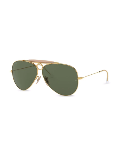 Shop Ray Ban Shooter Aviator-frame Sunglasses In Green