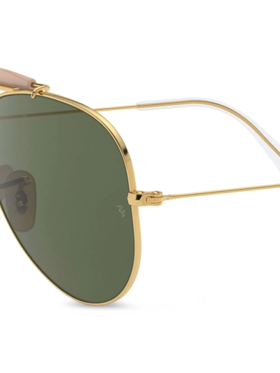 Shop Ray Ban Shooter Aviator-frame Sunglasses In Green