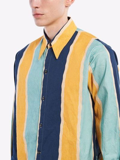 Shop Prada Stripe-print Shirt In Blue