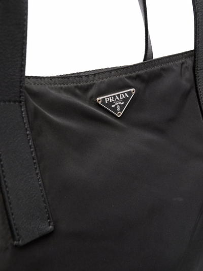 Prada Pre-owned 1990s Triangle Logo Handbag - Black