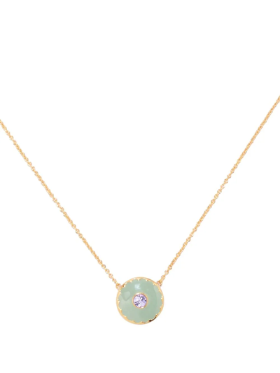 Shop Marc Jacobs The Medallion Pendant Necklace In Green