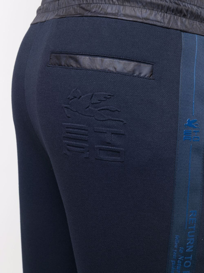 Shop Etro Logo-embossed Joggers In Blue