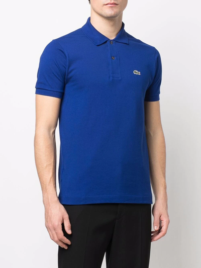 Shop Lacoste Logo-patch Polo Shirt In Blue