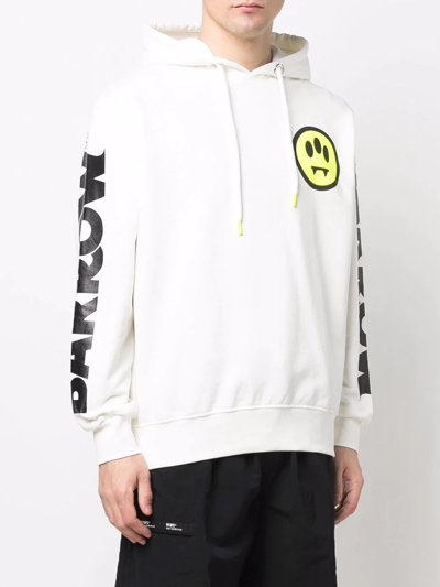 Shop Barrow Logo-print Drawstring Hoodie In White