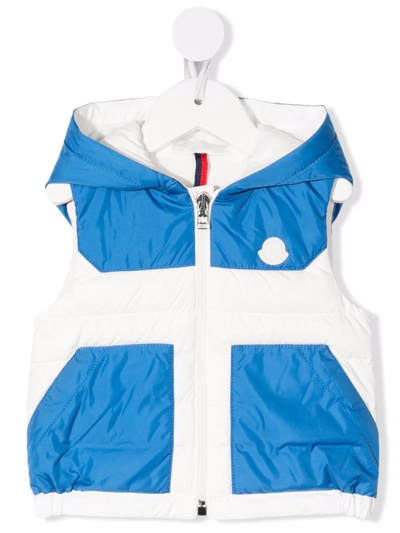 Shop Moncler Colour-block Padded Vest In White