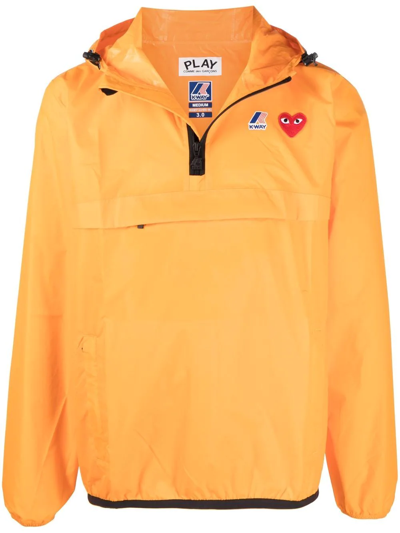 Shop Comme Des Garçons Play X K-way Pullover Hooded Jacket In Orange