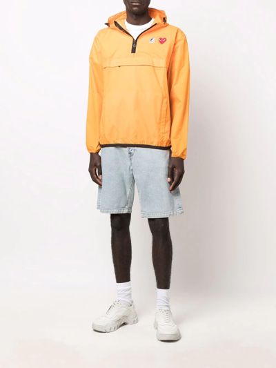 Shop Comme Des Garçons Play X K-way Pullover Hooded Jacket In Orange