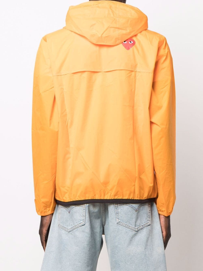 Comme Des Garçons Play Packable Ripstop Anorak K-way In Orange