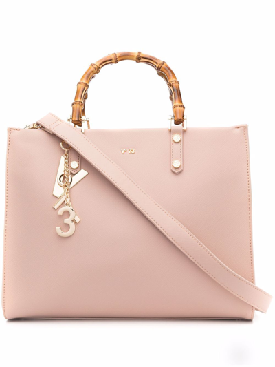 Shop V-73 Logo Tote Bag In Pink