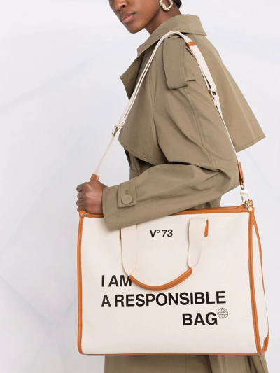 V-73 Responsability Tote Bag In Neutrals