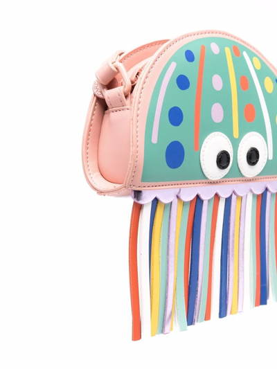 Shop Stella Mccartney Jellyfish Fringed Shoulder Bag In Pink
