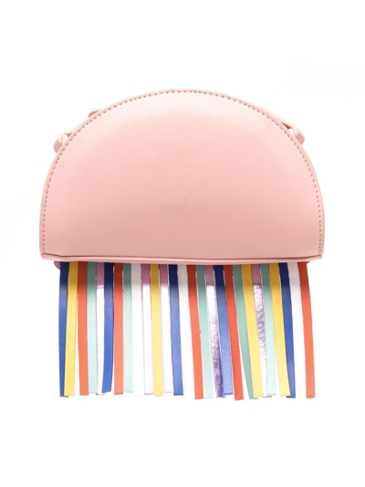 Shop Stella Mccartney Jellyfish Fringed Shoulder Bag In Pink