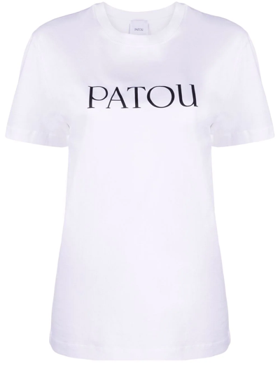 Shop Patou Logo-print Organic-cotton T-shirt In White