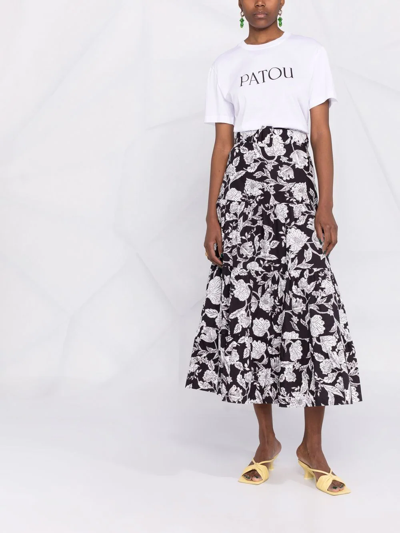 Shop Patou Logo-print Organic-cotton T-shirt In White