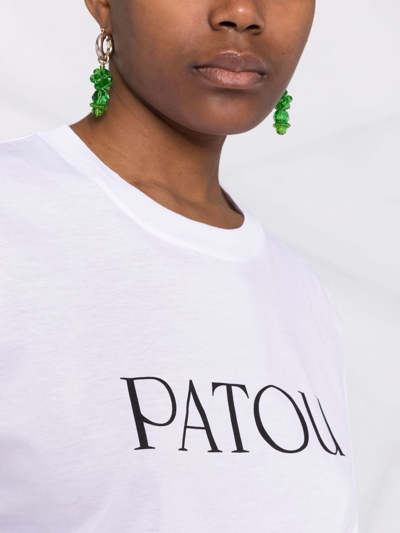 Shop Patou Logo-print Organic-cotton T-shirt In White