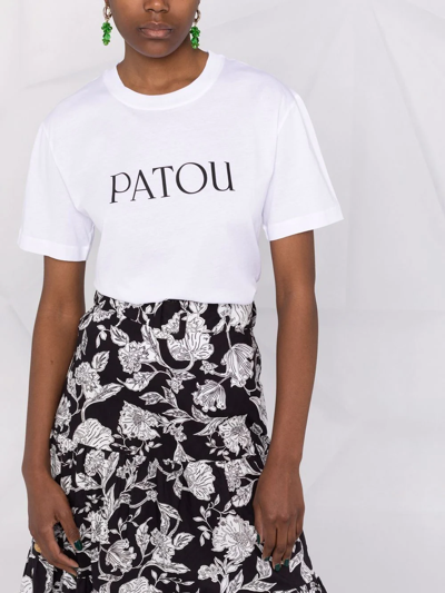 Shop Patou Logo-print Organic-cotton T-shirt In White