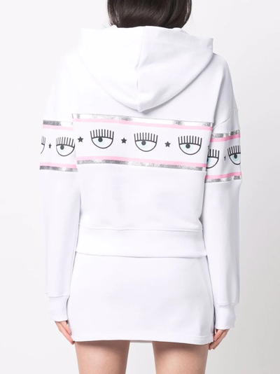 Shop Chiara Ferragni Logo-tape Hoodie In White