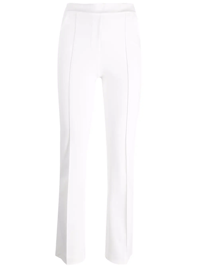 Shop Le Petite Robe Di Chiara Boni Pressed-crease Slip-on Cropped Trousers In White