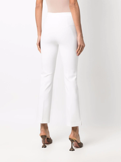 Shop Le Petite Robe Di Chiara Boni Pressed-crease Slip-on Cropped Trousers In White