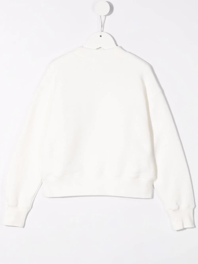 Shop Palm Angels Bear Print Cotton Sweatshirt In White