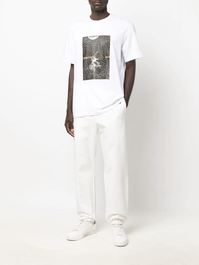 Oamc Logo-patch Cotton Track Pants In White