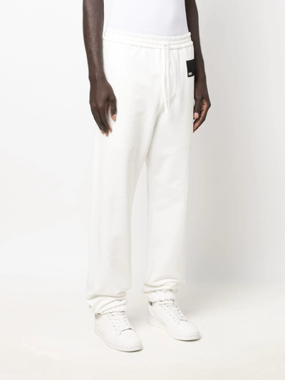 Shop Oamc Logo-patch Cotton Track Pants In White