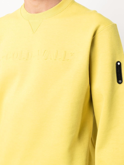 Shop A-cold-wall* Logo Crew-neck Sweatshirt In Yellow