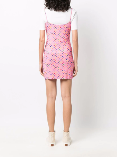 Shop Chiara Ferragni Rainbow Mini Dress In Pink