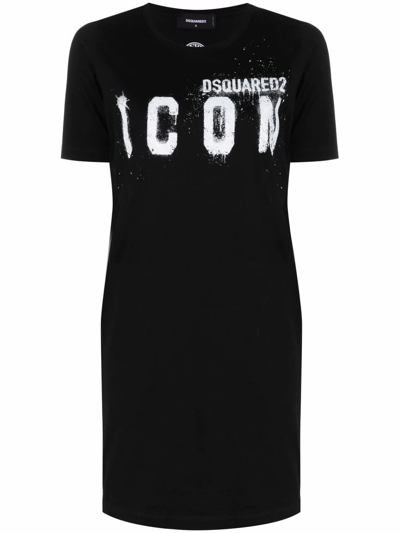 Shop Dsquared2 Women's Black Cotton Dress