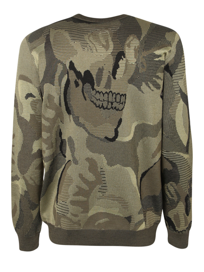 Shop Alexander Mcqueen Skull Camouflage Jumper In Green