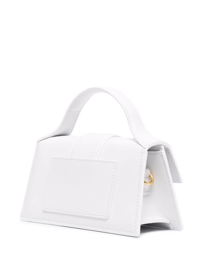 Jacquemus Leather Le Grand Bambino Shoulder Bag In Weiss