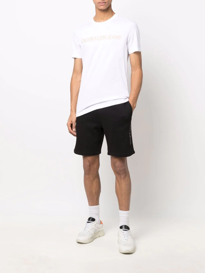 Tommy Hilfiger Drawstring-waist Cotton-blend Track Shorts In Schwarz