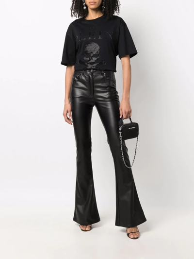 Shop Philipp Plein Crystal-embellished T-shirt In Schwarz