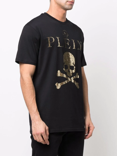 Shop Philipp Plein Crystal-embellished T-shirt In Schwarz
