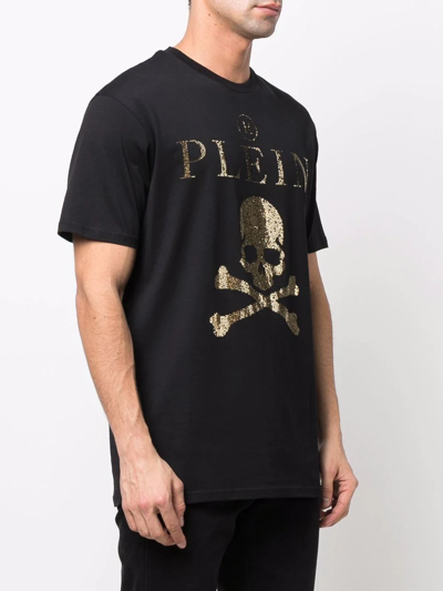 Philipp Plein Crystal-embellished T-shirt In Schwarz
