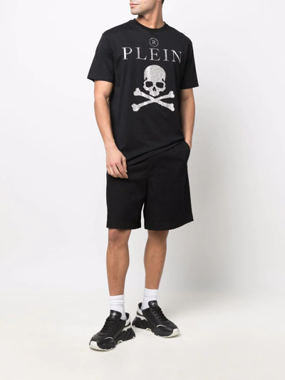 Philipp Plein Crystal-embellished T-shirt In Schwarz