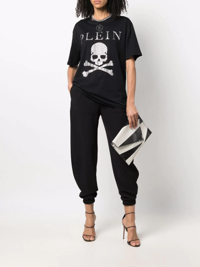 Philipp Plein Crystal-embellished T-shirt In Schwarz