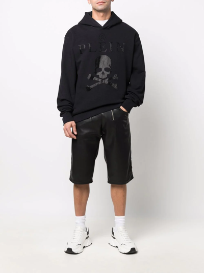 Shop Philipp Plein Crystal Skull Pullover Hoodie In Schwarz