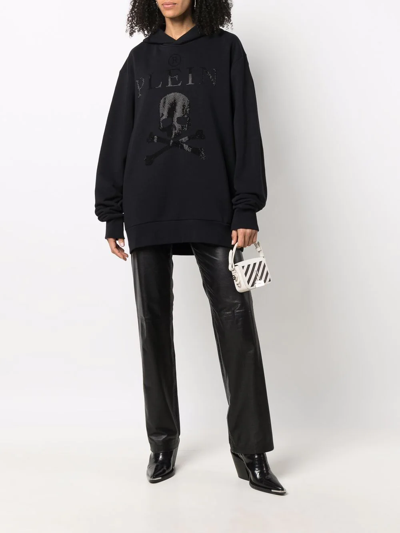 Philipp Plein Crystal Skull Pullover Hoodie In Schwarz