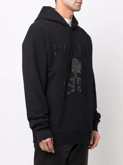 Shop Philipp Plein Crystal Skull Pullover Hoodie In Schwarz