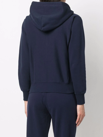 Shop Polo Ralph Lauren Embroidered-logo Zip-up Hoodie In Blau