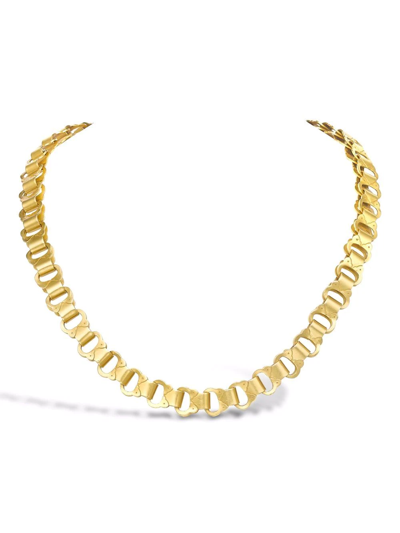 Pragnell Vintage 18kt Yellow Gold Victorian Fancy Link Book Chain Necklace In Gold