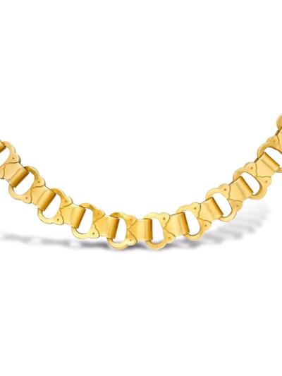 Pragnell Vintage 18kt Yellow Gold Victorian Fancy Link Book Chain Necklace In Gold